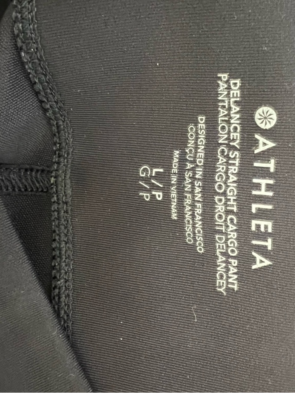 Athleta Black Delancey Straight Cargo Pants - L/P